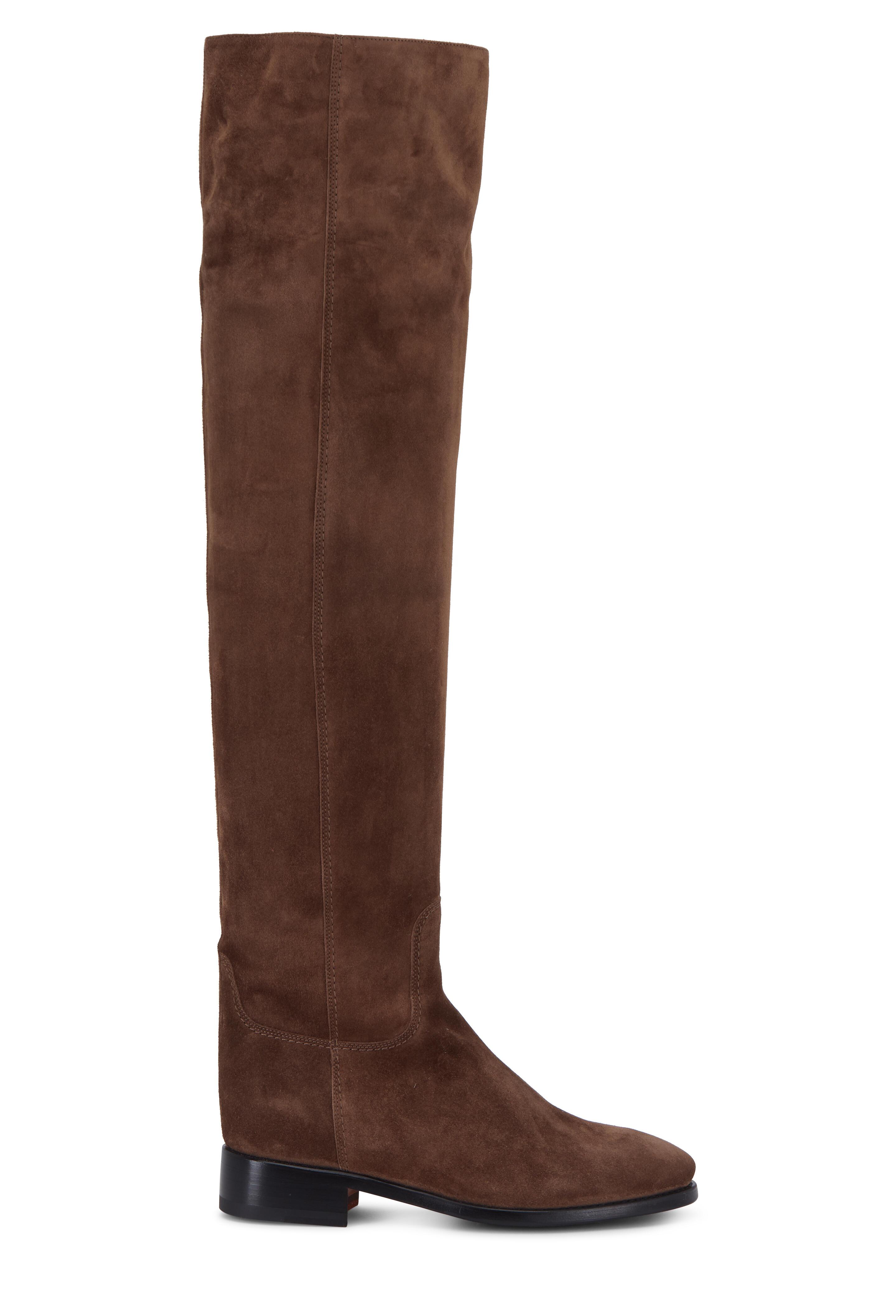 Santoni - Hermione Brown Suede Over-The-Knee Boot