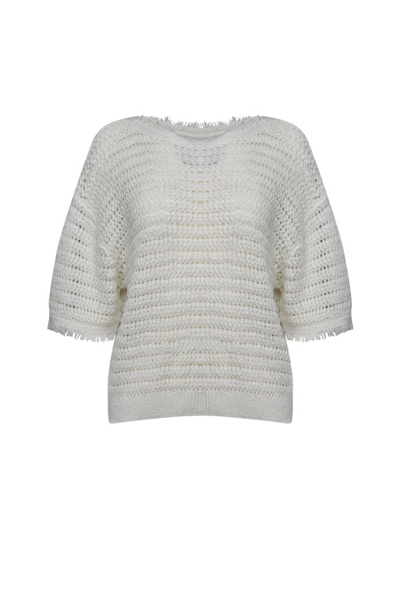 【PORTERNA】Nad Lilly Sweater Nili Lotan - Nina Almond Linen V-Neck Sweater | Mitchell Stores
