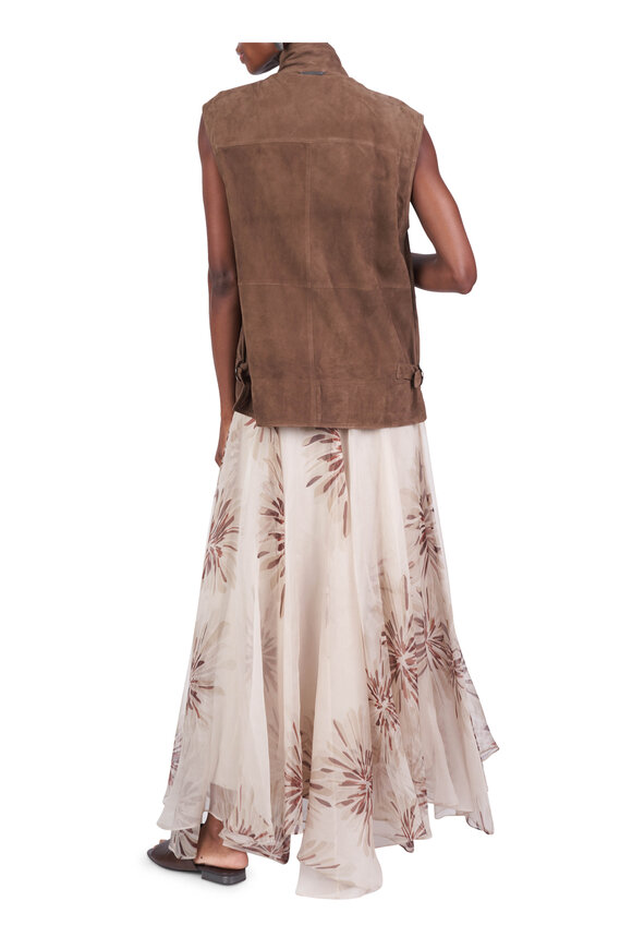 Brunello Cucinelli Couture Brown Suede Vest - view 4
