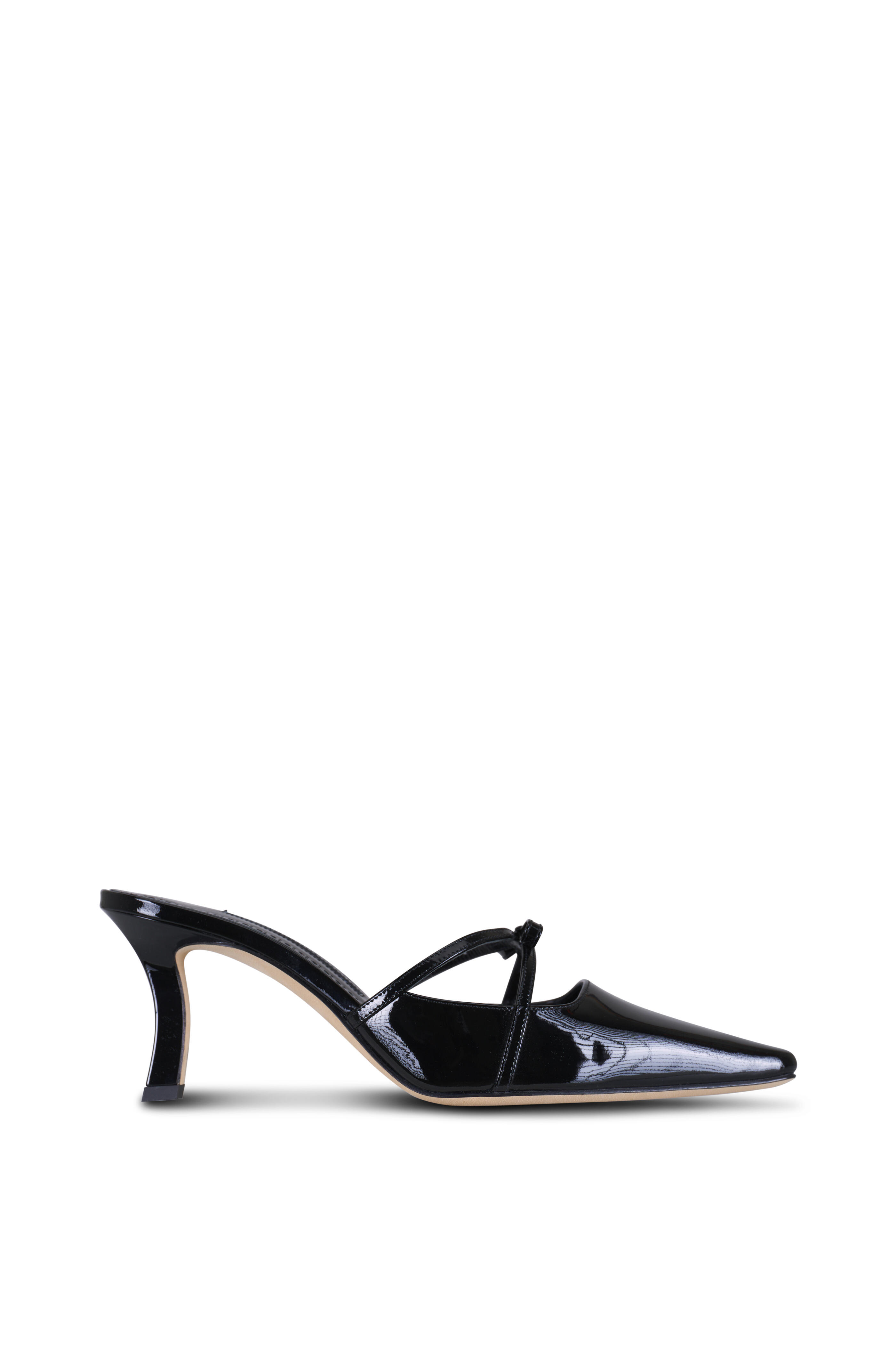 Manolo Blahnik - Dariamu Black Patent Leather Bow Mule, 70mm