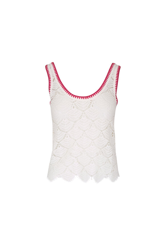 AG Bianca Powder Scalloped Crochet Tank - view 1