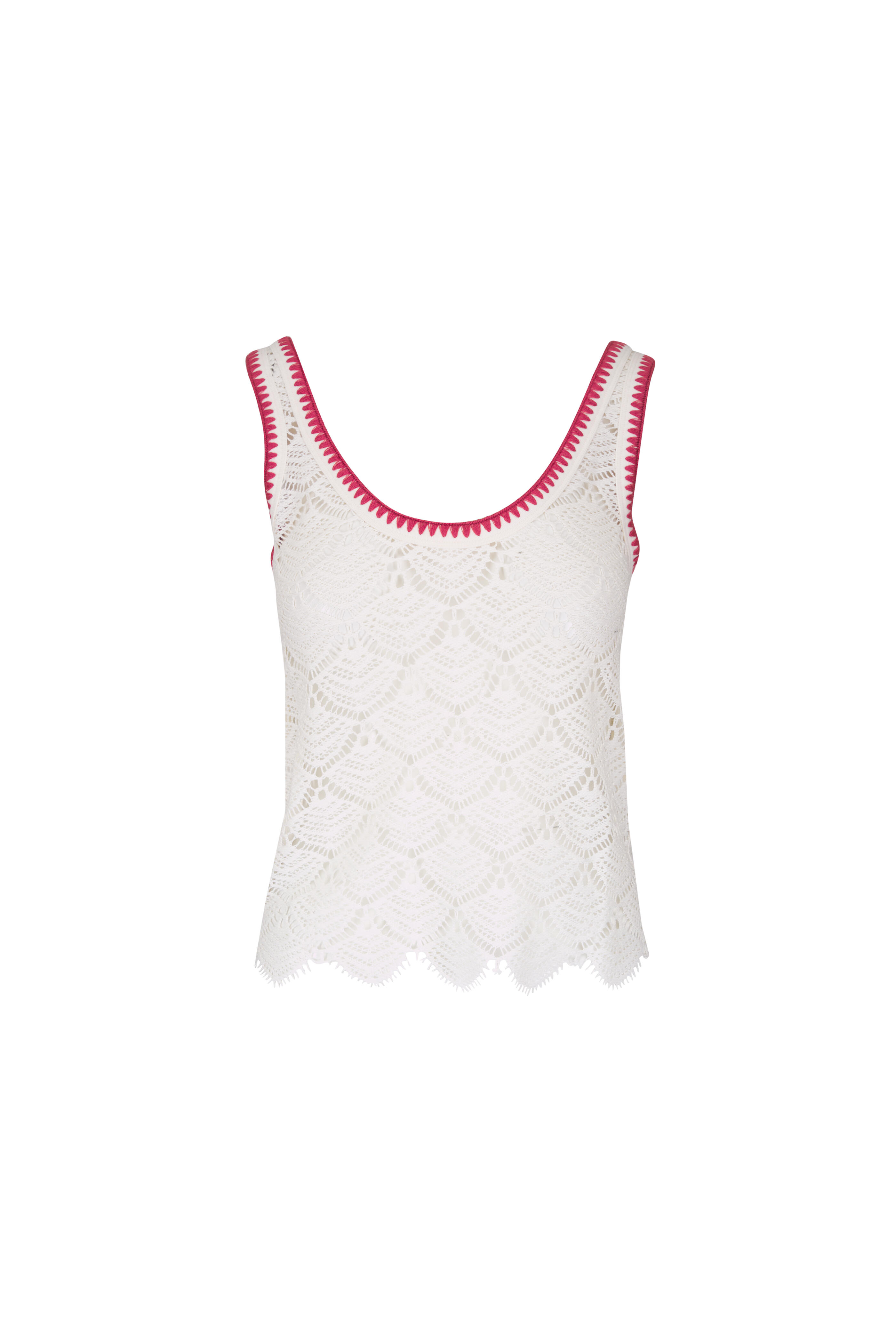 AG - Bianca Powder Scalloped Crochet Tank - view 1