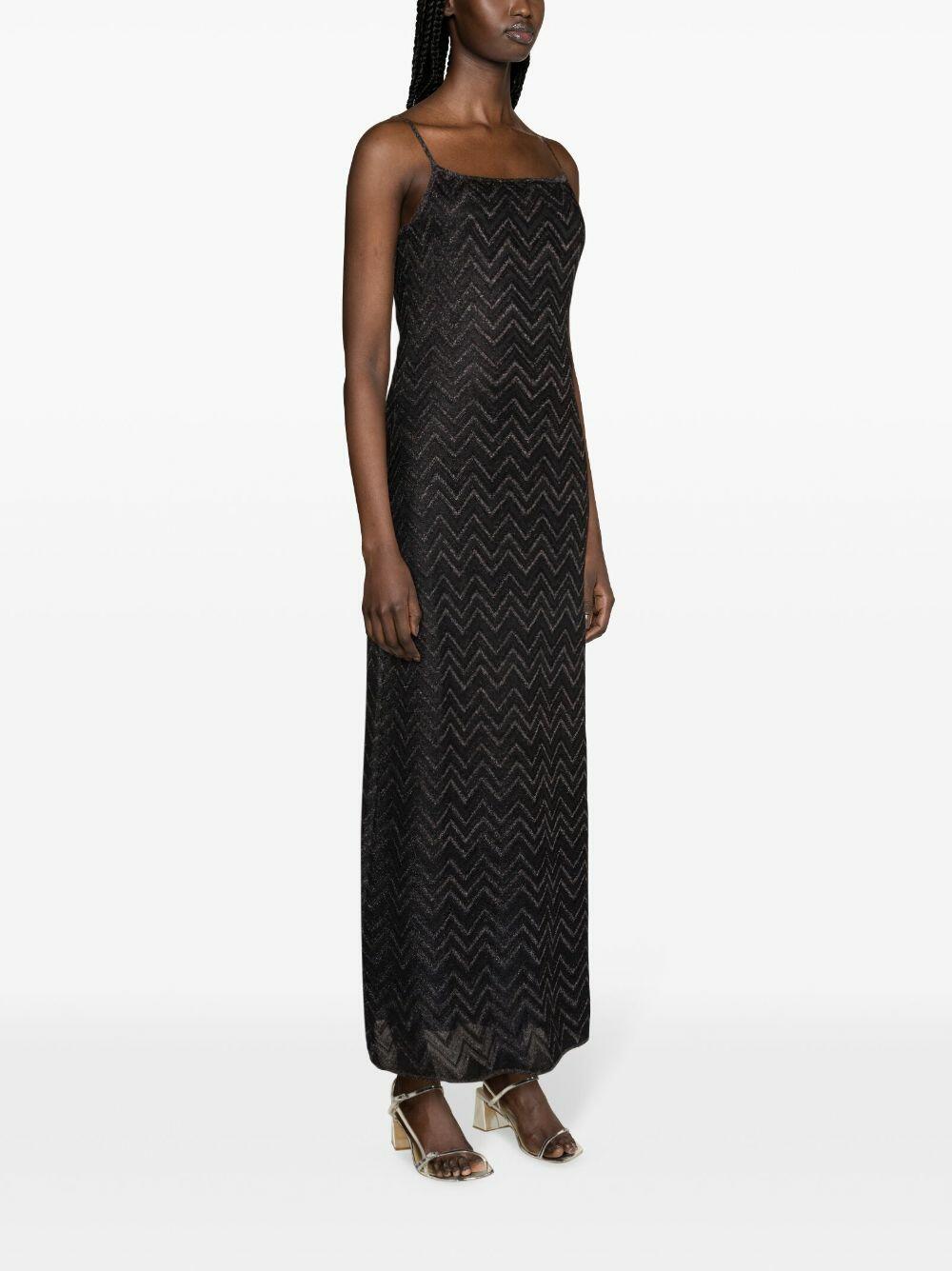 Missoni - Black Lurex Zig Zag Jacquard Maxi Dress
