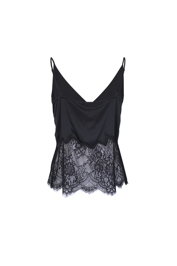 L'Agence - Bryna Black Silk Lace Cami