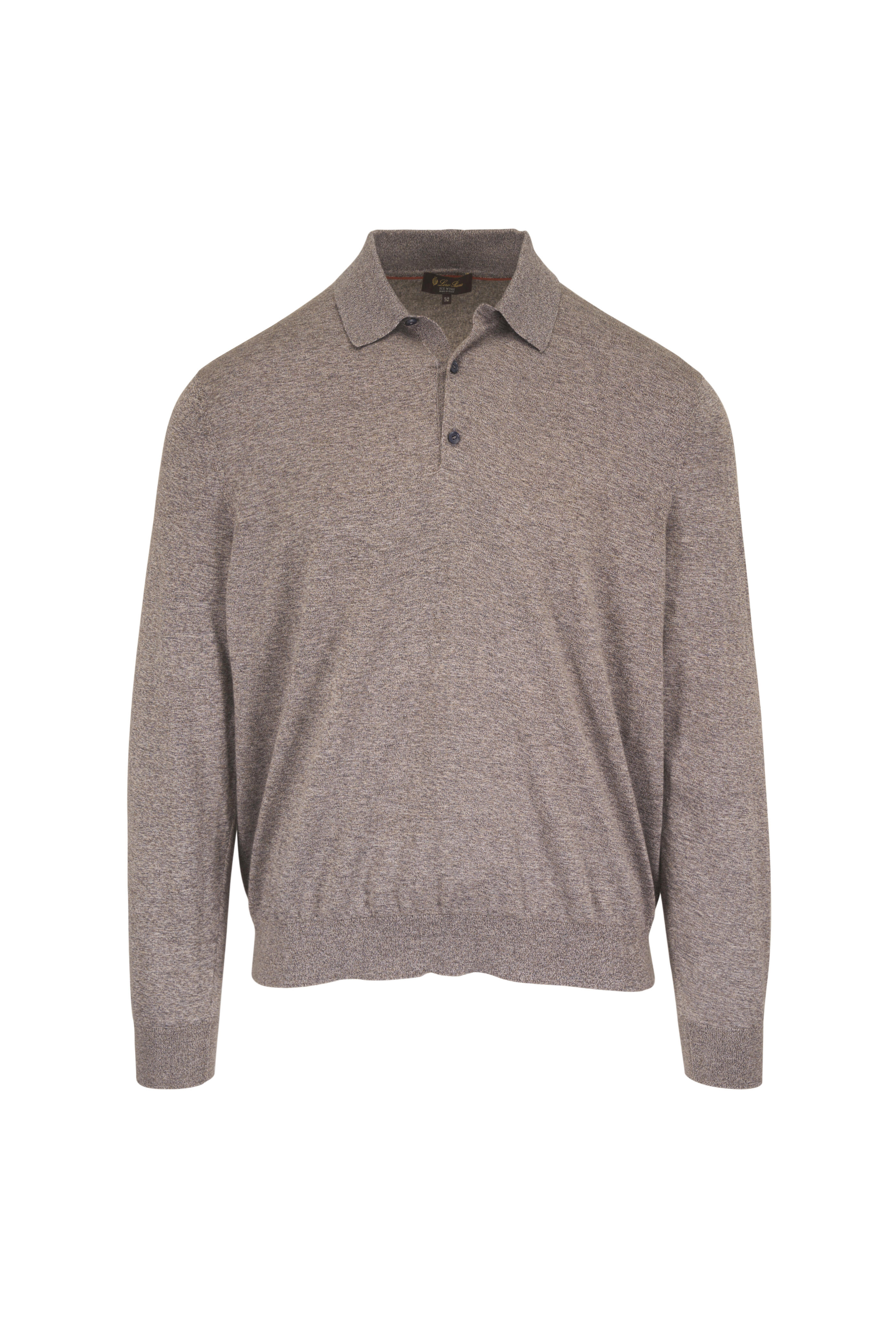 Loro Piana - Ice Wish Heather Midnight Swamp Cotton Polo - view 1