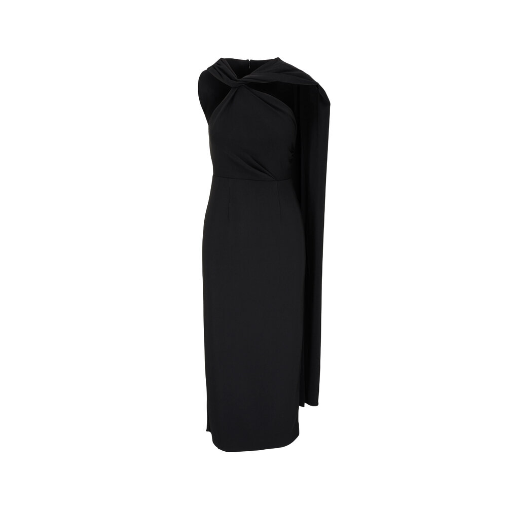 【Roland Mouret】 Cape-sleeve cadyガウン Cape Sleeve Stretch Cady Maxi Dress in Green – Roland Mouret