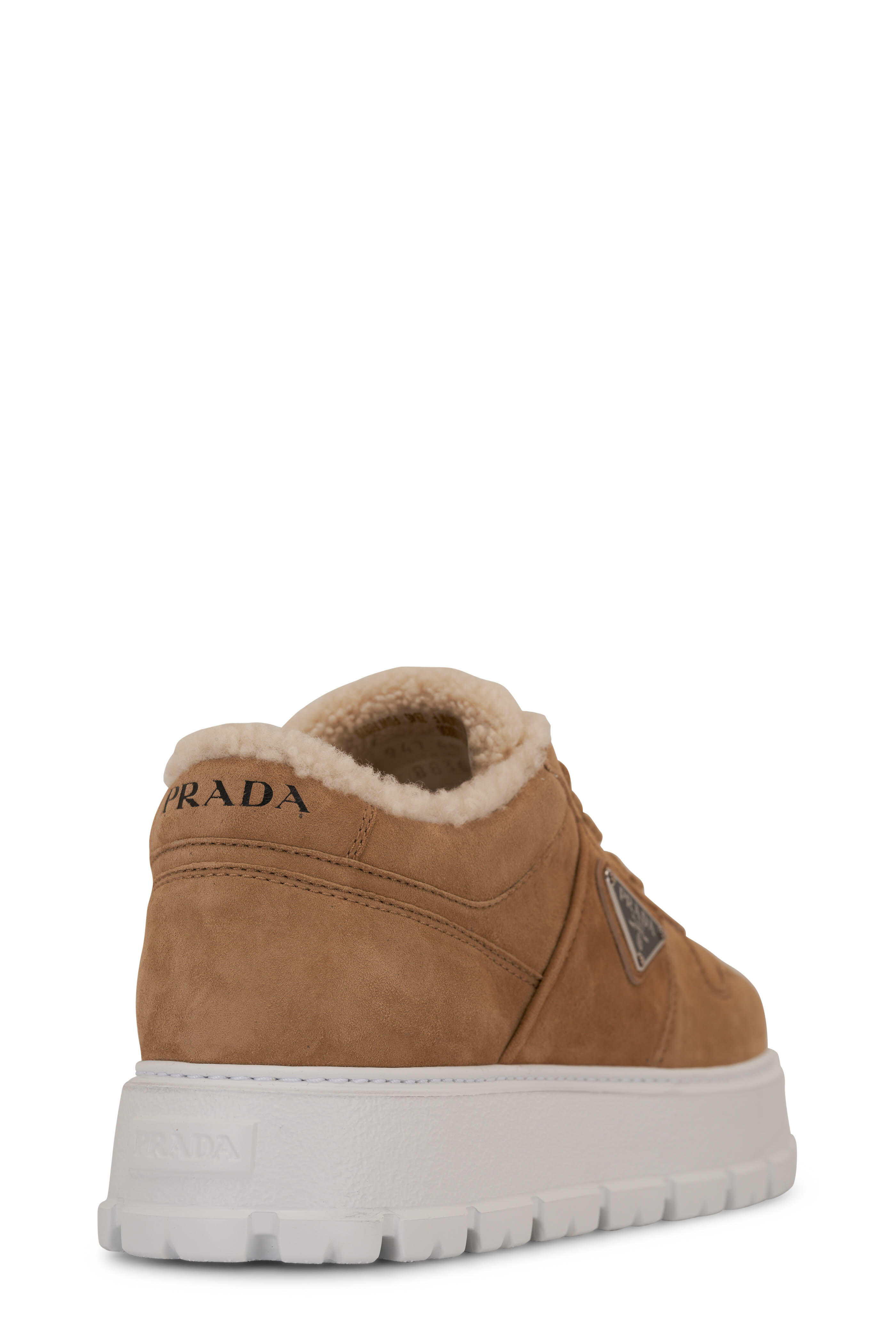 Prada calf suede and fabric online sneakers