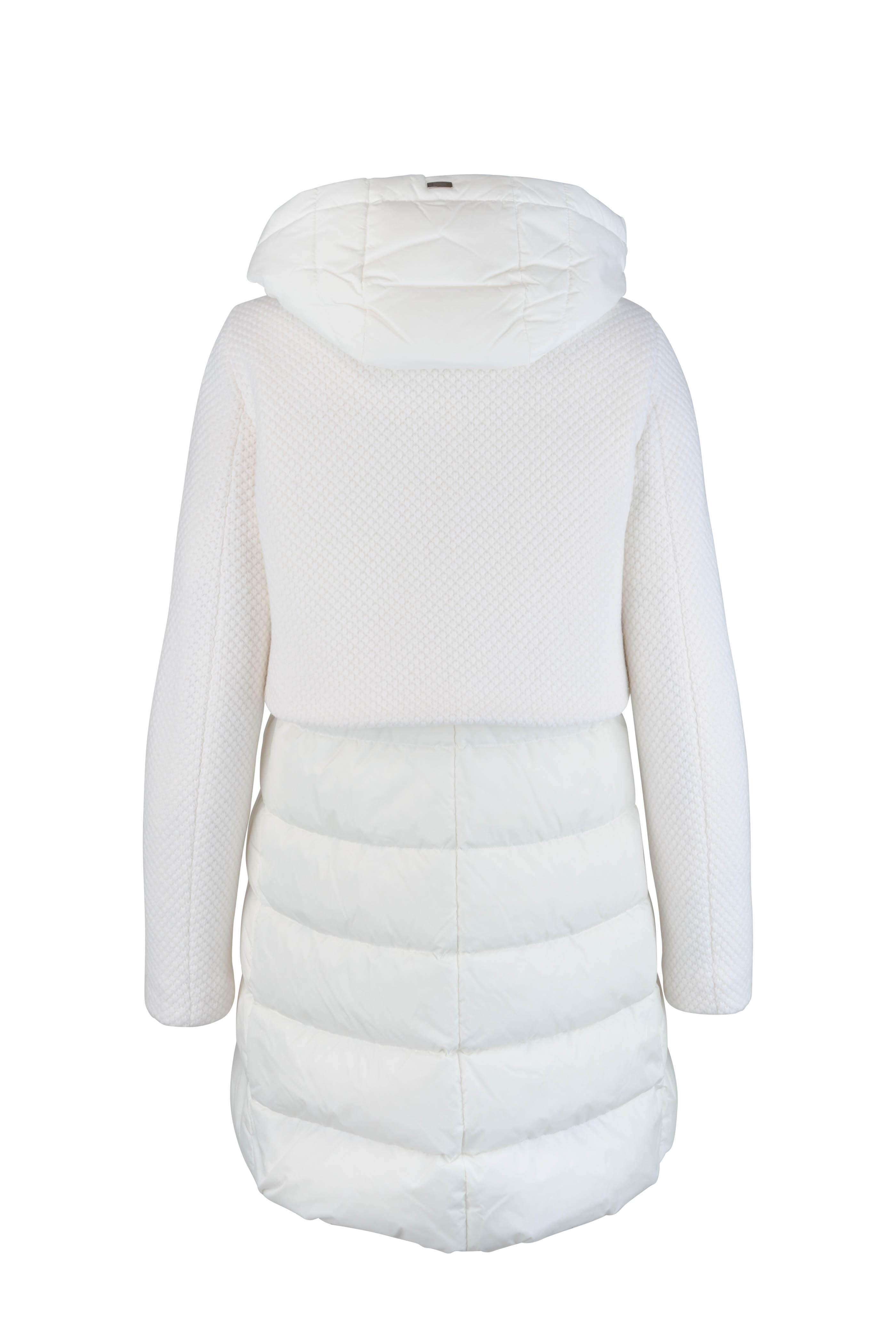 Herno - Cream Combo Hooded Puffer Coat