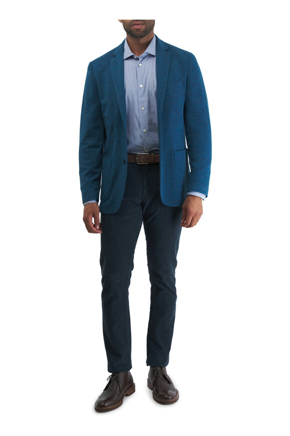 Maurizio Baldassari - Teal Knit Wool Jersey Sportcoat