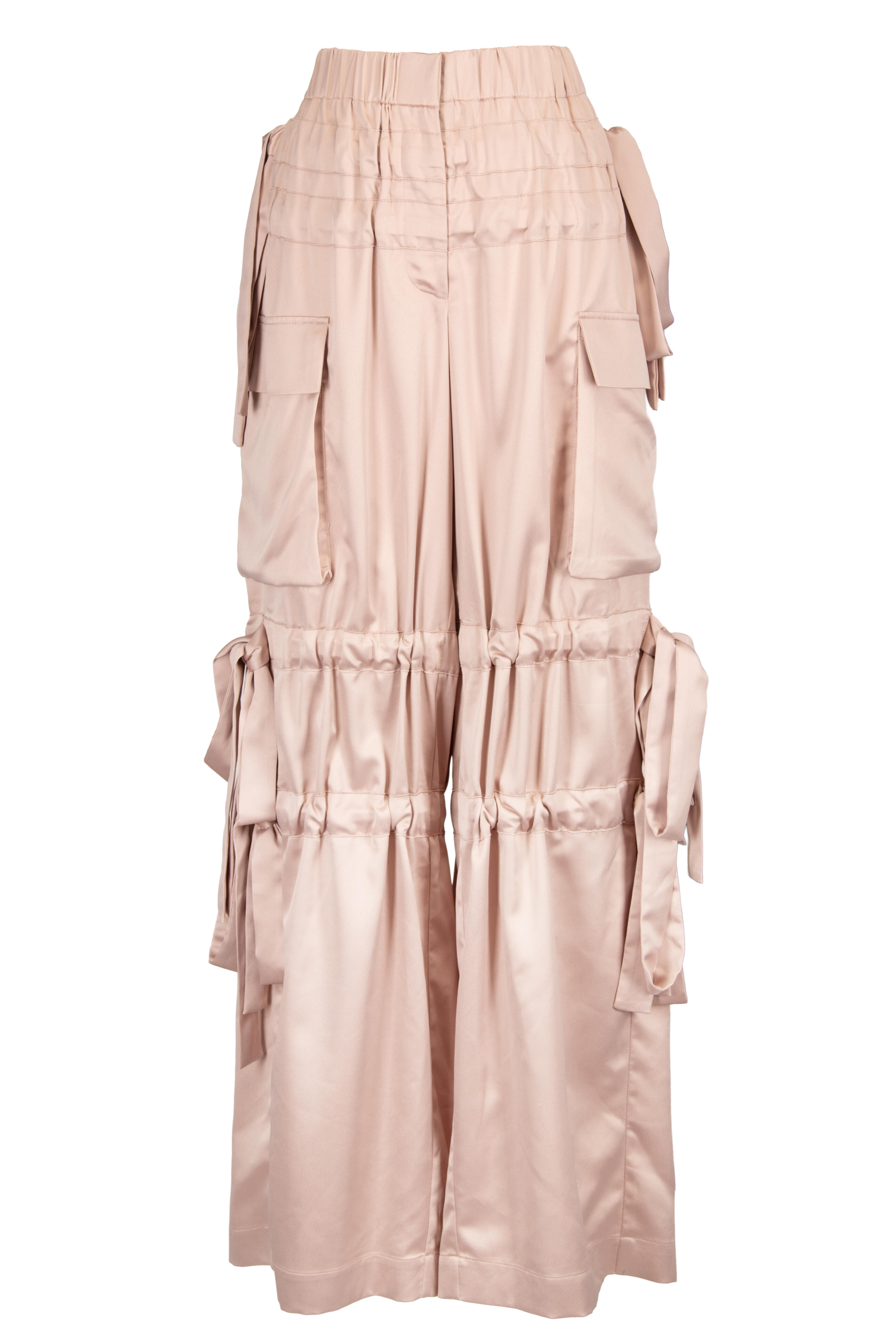 Aknvas - Odin Taupe Satin Tie Cargo Pant - view 1