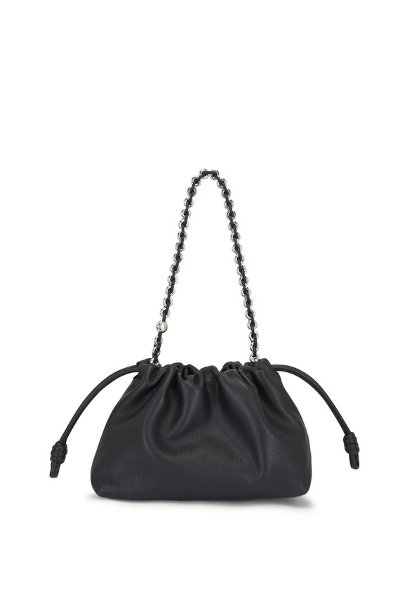 Loewe Medium Flamenco Black Fine Grained Leather Clutch - view 8