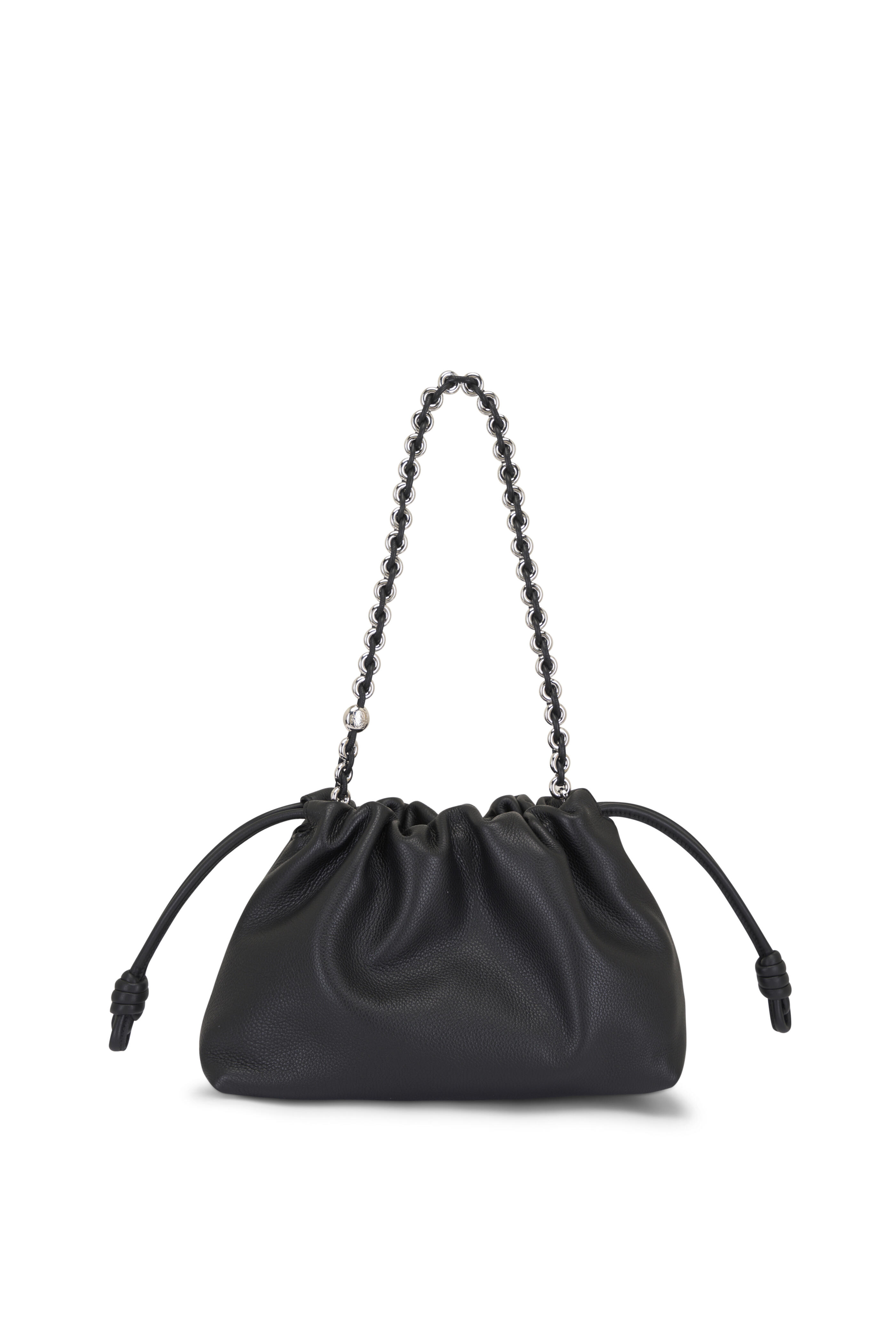 Loewe - Medium Flamenco Black Fine Grained Leather Clutch