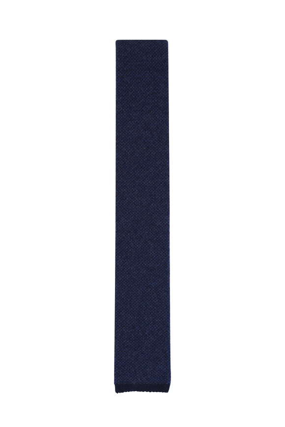 Brunello Cucinelli Navy Cashmere Necktie - view 1