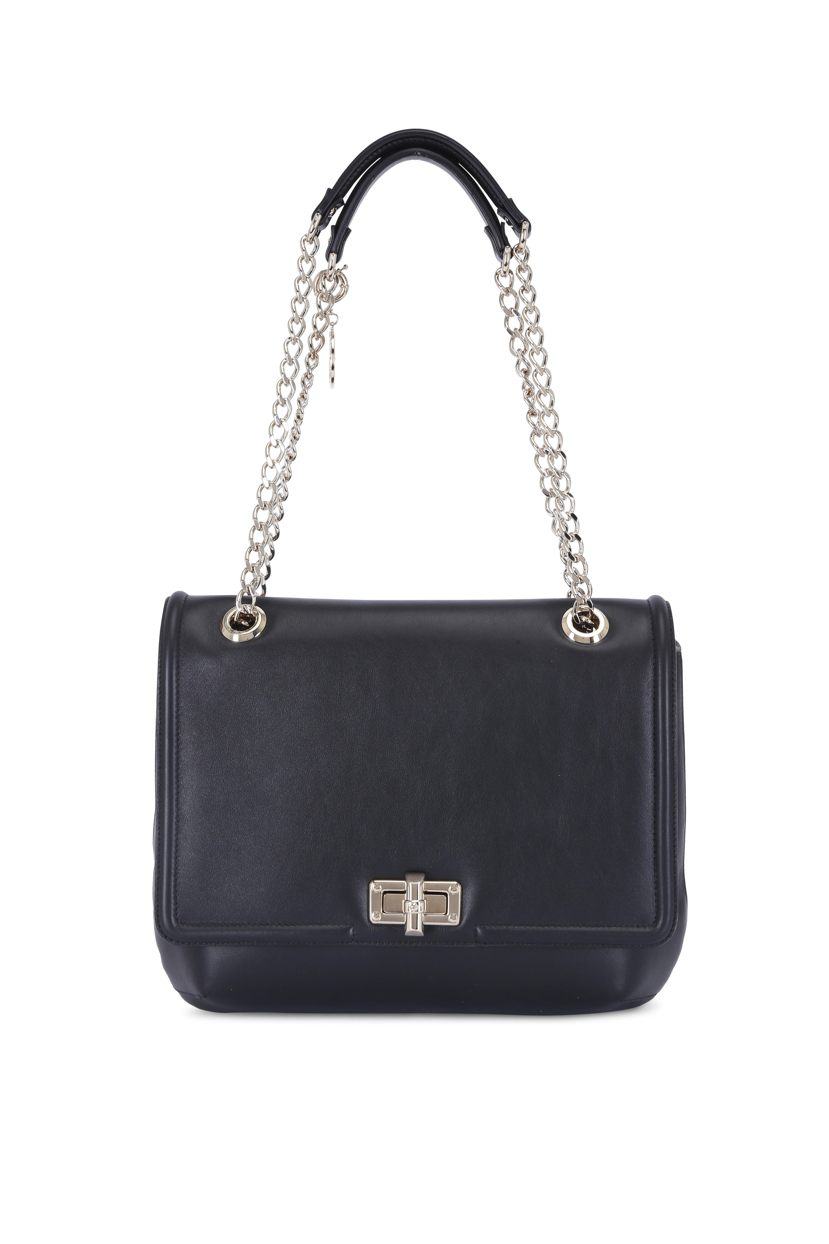 Lanvin - Happy Black Leather Medium Flap Shoulder Bag