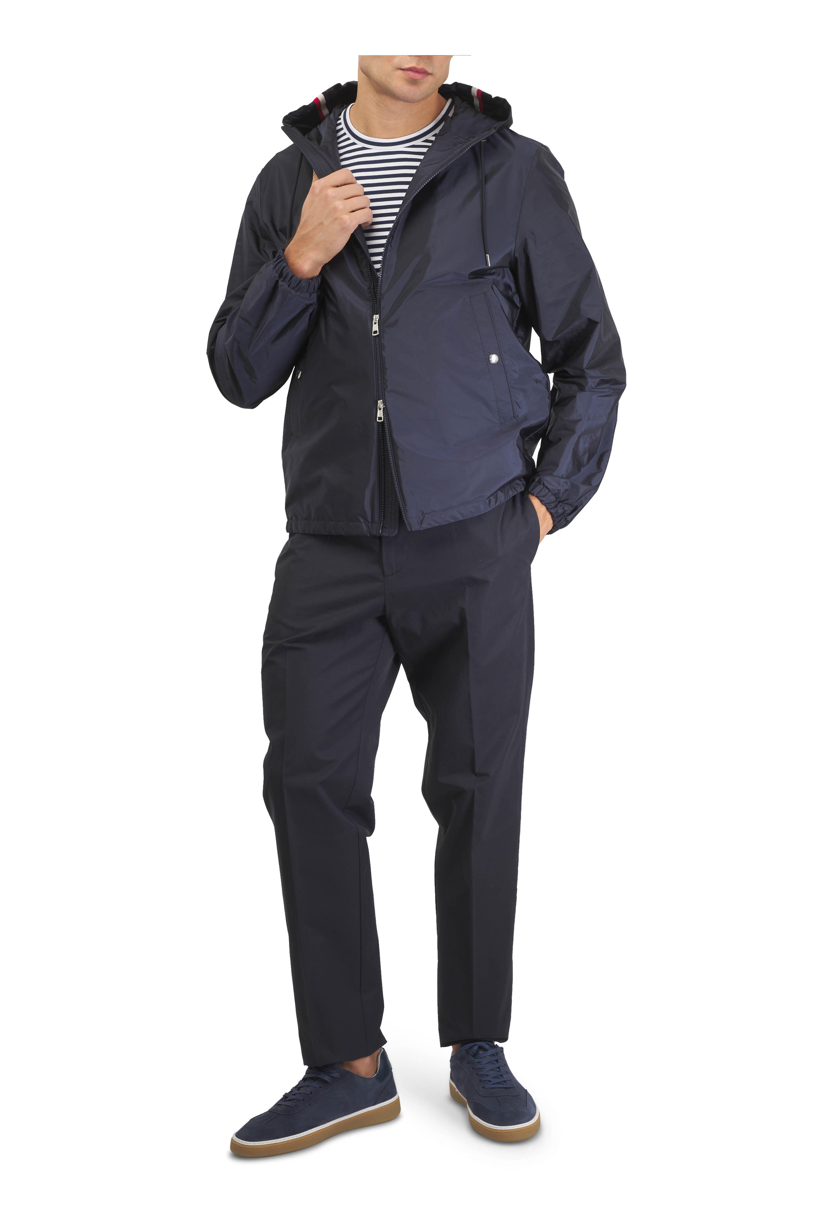 Moncler - Navy Blue Full Zip Hooded Jacket