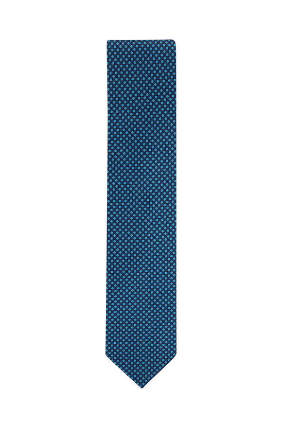 Dolce Punta - Teal Geometric Print Necktie