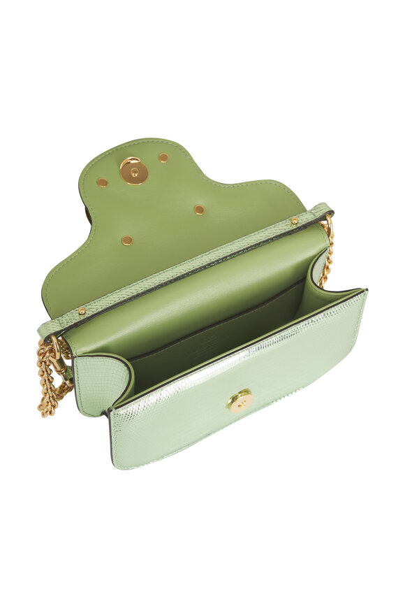 Valentino Garavani Small Loco Metallic Mint Shoulder Bag - view 6