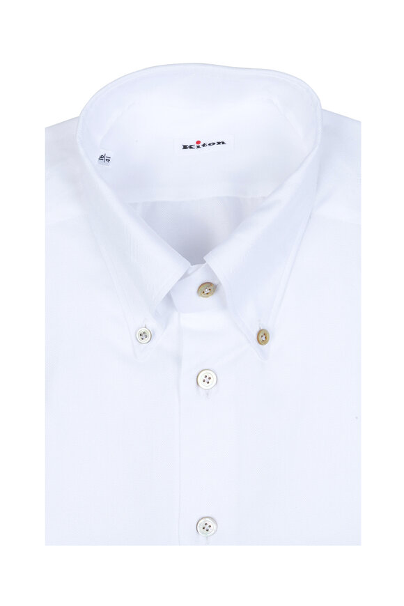 Kiton - White Oxford Dress Shirt 