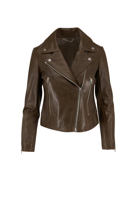 Rag & Bone - Mack Olive Leather Moto Jacket