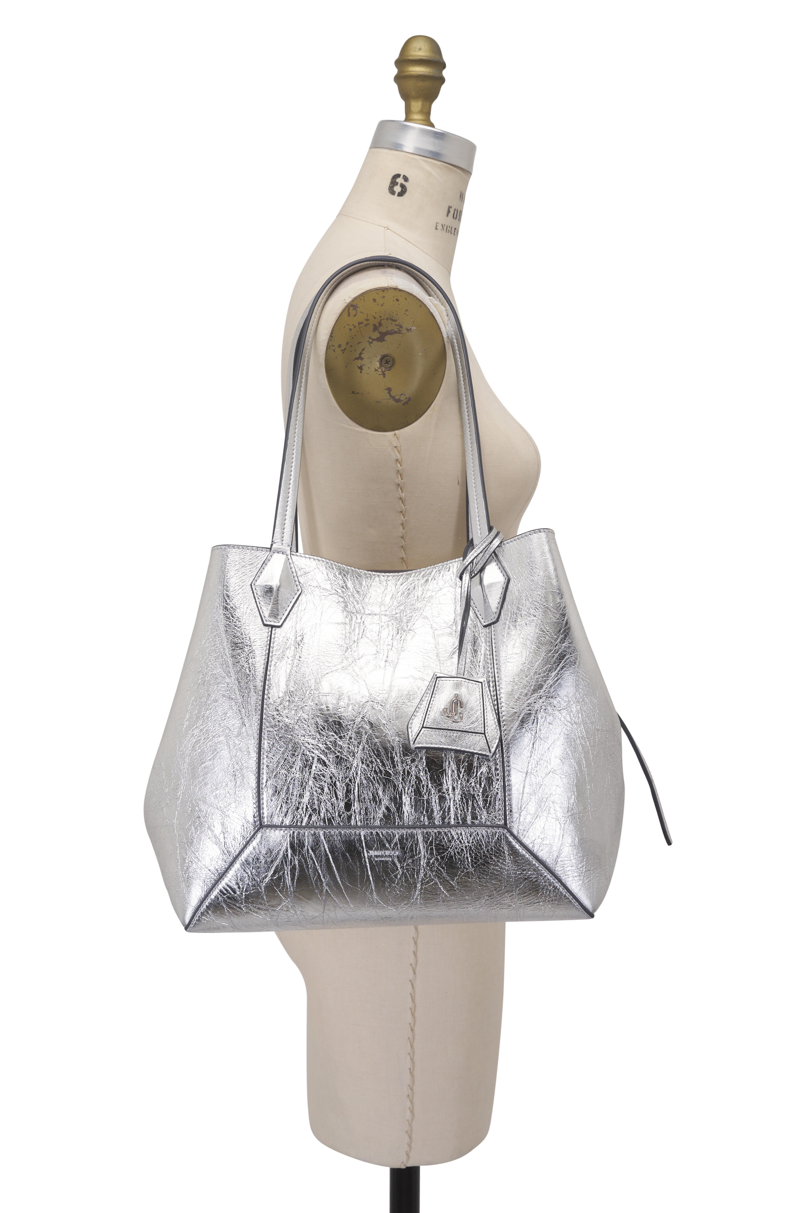 Jimmy Choo - Diamond Antique Silver Leather Tote