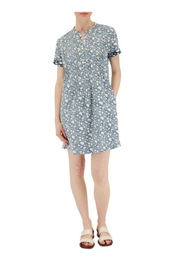 Faherty Brand - Gemina Indigo Floral Linen Dress 