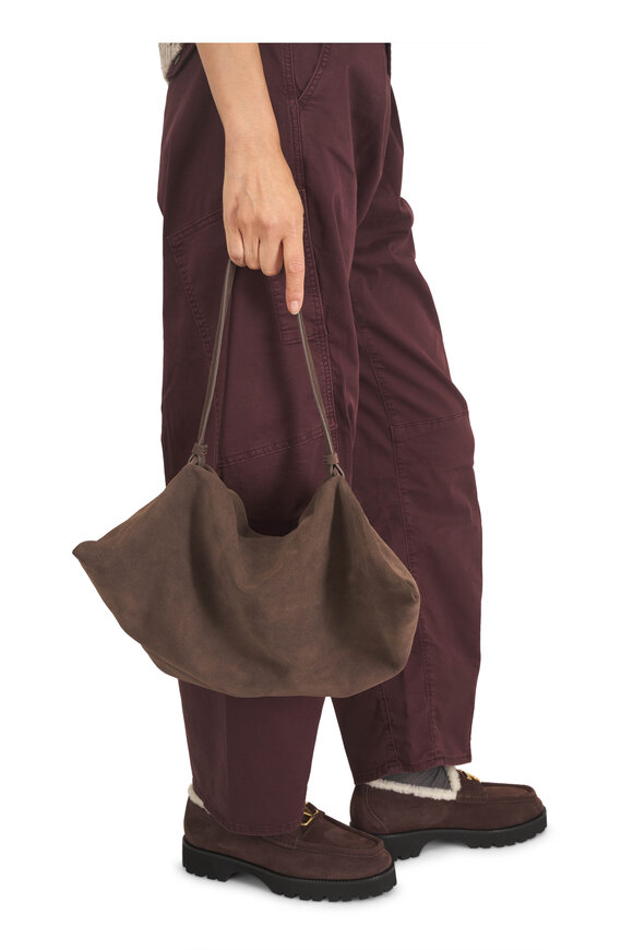 Altuzarra Origami Pewter Suede Shoulder Bag - view 2
