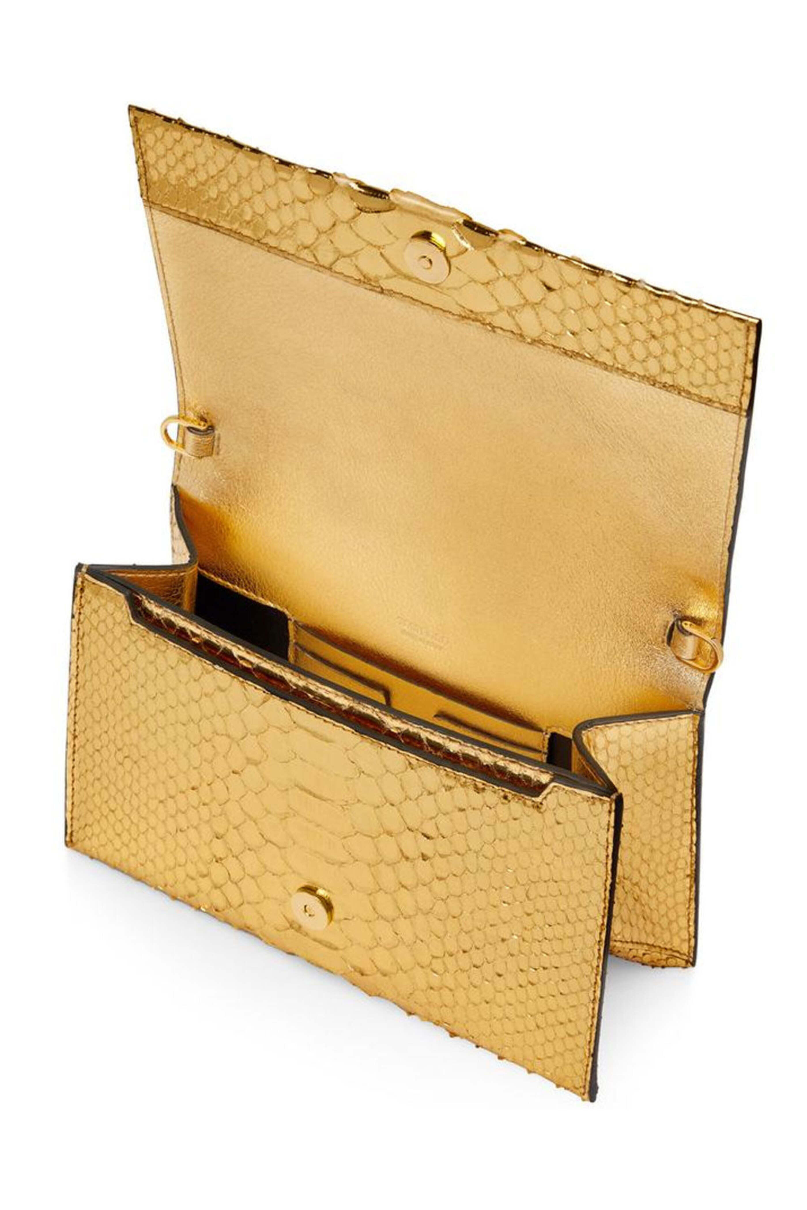 Tom Ford - Laminated Python Disco Bag in Gold | Mitchell Stores