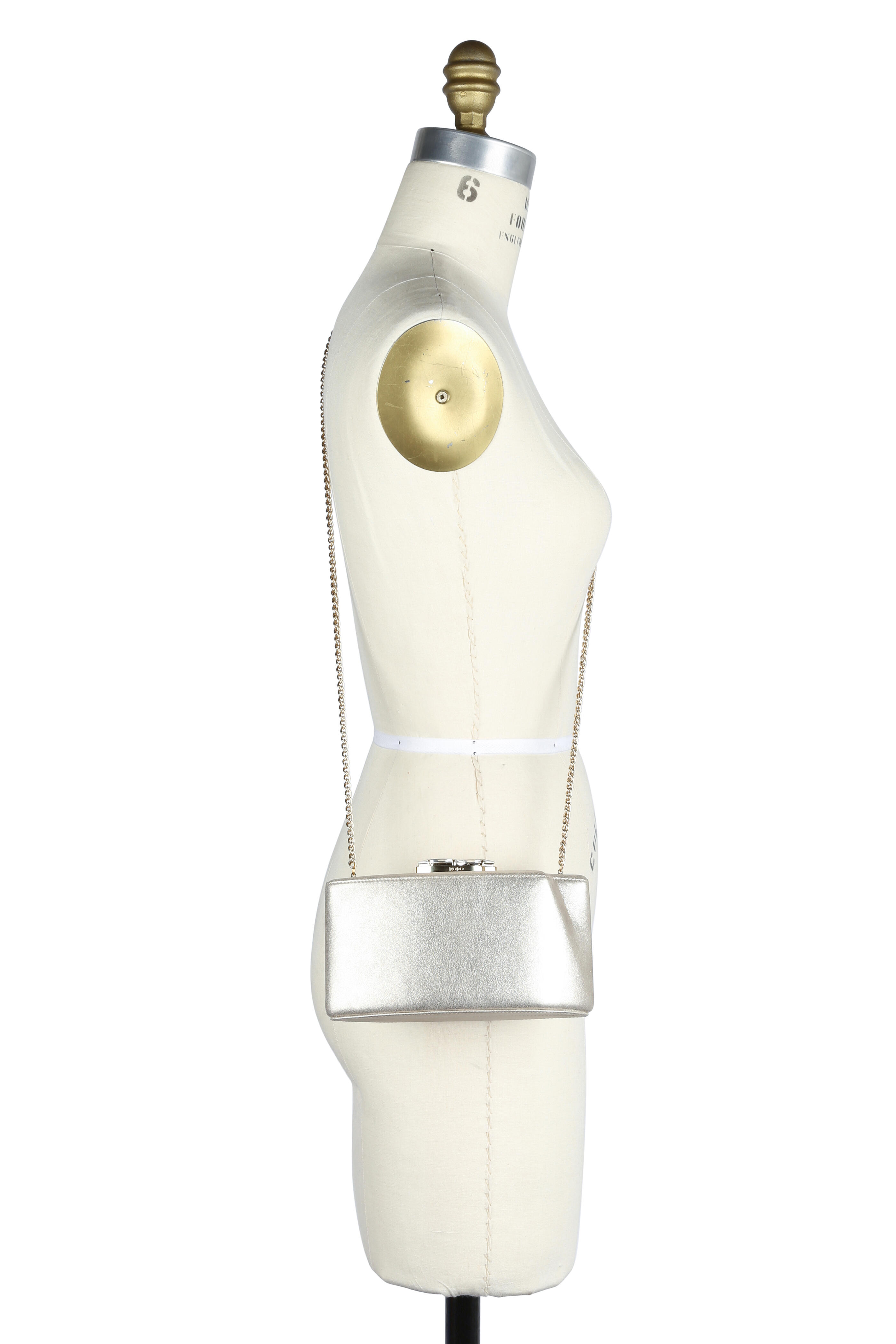 Rodo Firenze - Gold Metallic Burma Trapezoid Chain Clutch