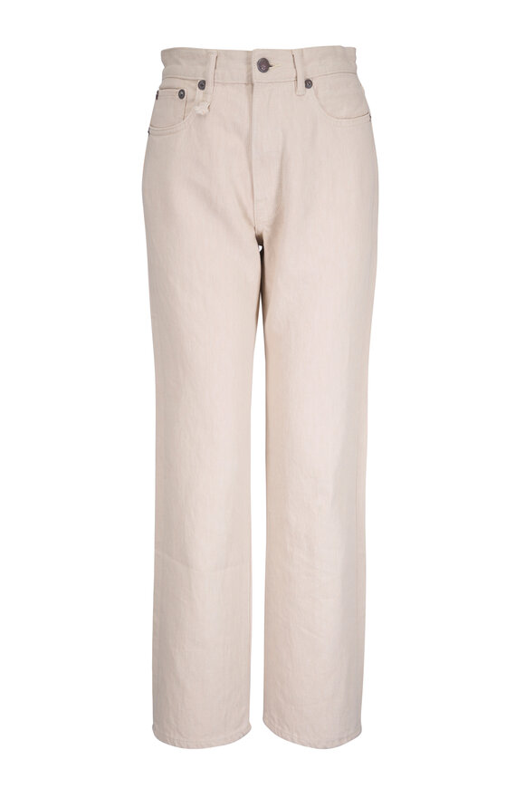 R13 BF Vintage Stone Khaki Relaxed Fit Crop Jean