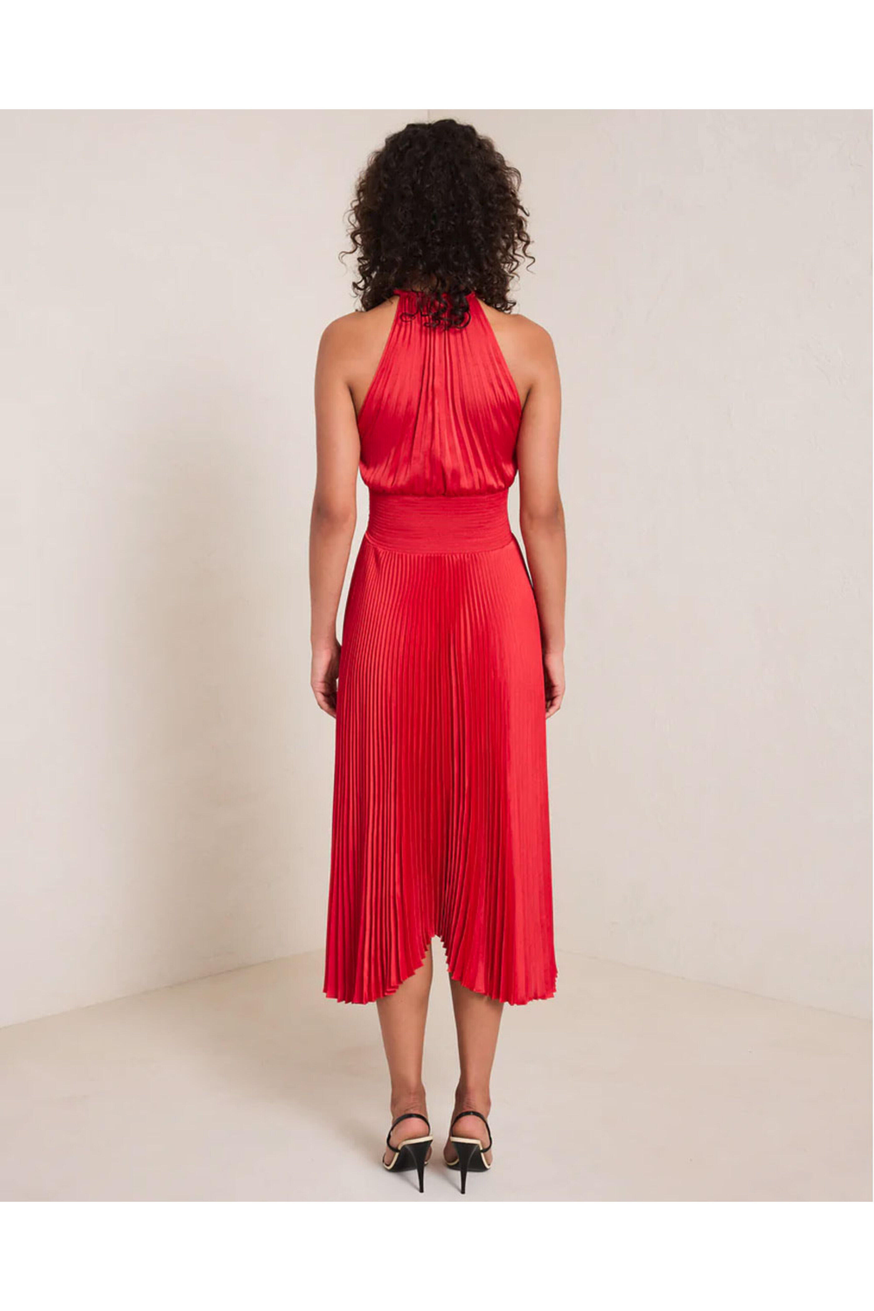 A.L.C. - Red Renzo II Pleated Midi Dress