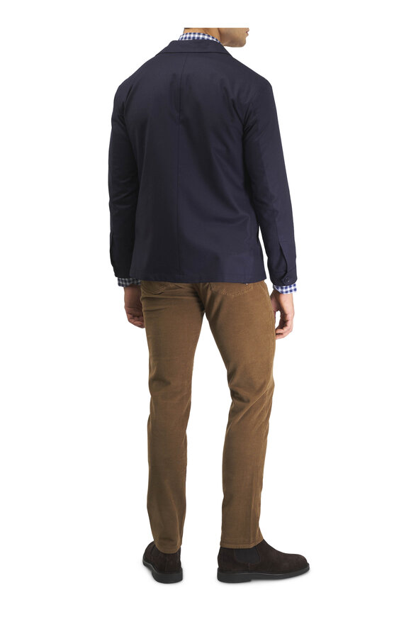 Atelier Munro Navy Blue Wool Flannel Informal Jacket - view 4