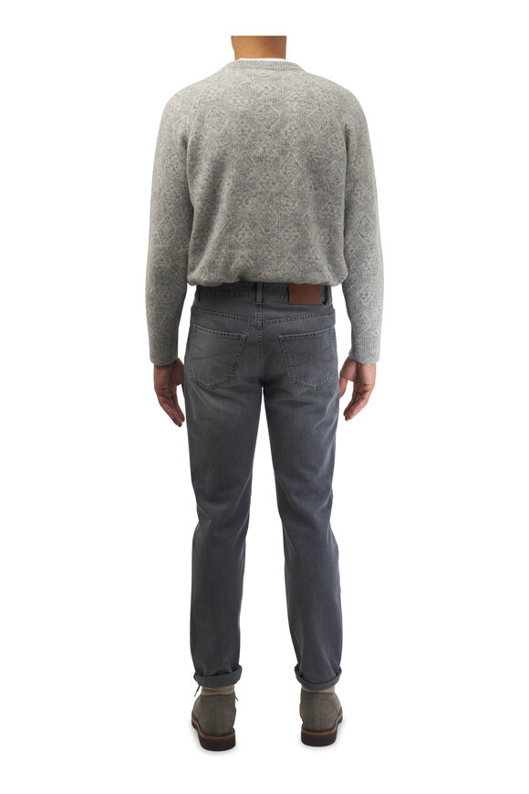 Brunello Cucinelli - Grey Traditional Fit Cropped Jean