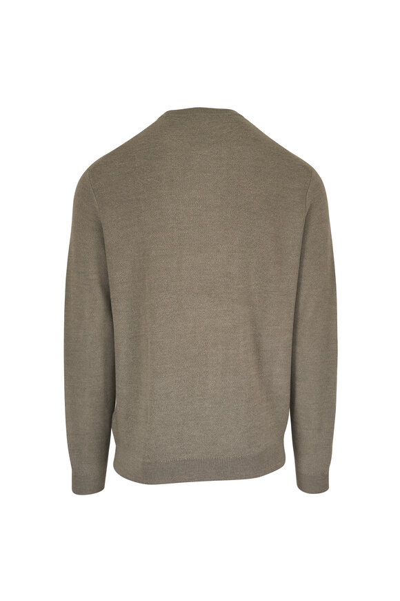 Peter Millar Autumn Crest Taupe Honeycomb Crewneck Sweater - view 2