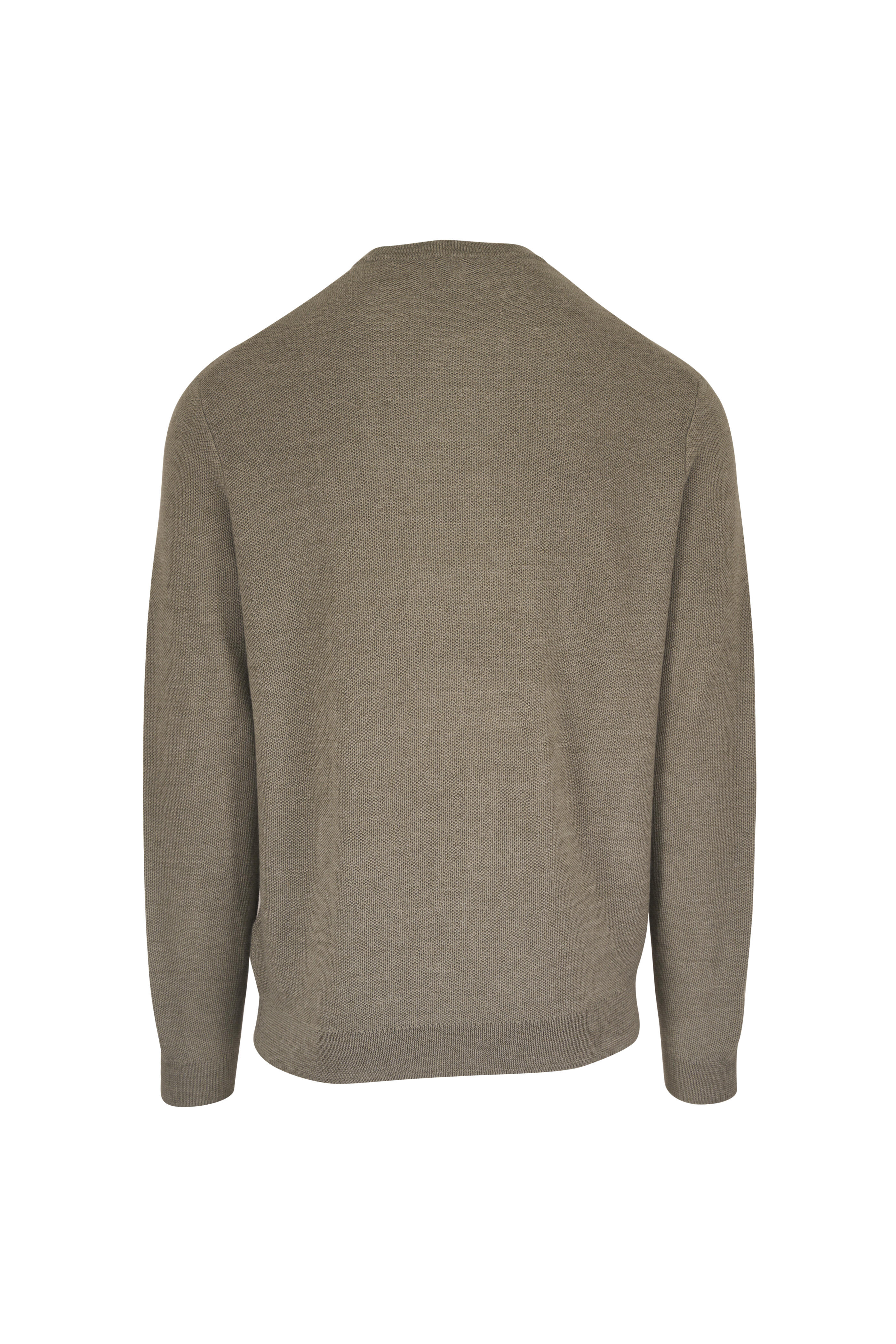 Peter Millar - Autumn Crest Taupe Honeycomb Crewneck Sweater - view 2