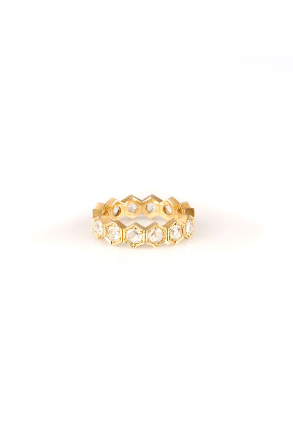 Sylva & Cie Diamond Hexagon Band Ring - view 1