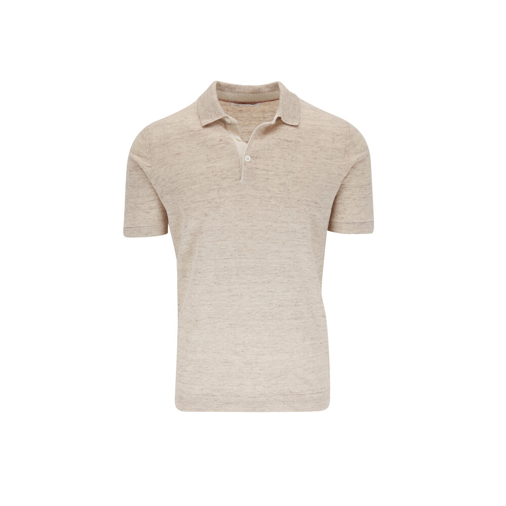 Brunello Cucinelli - Oat Linen & Cotton Short Sleeve Polo