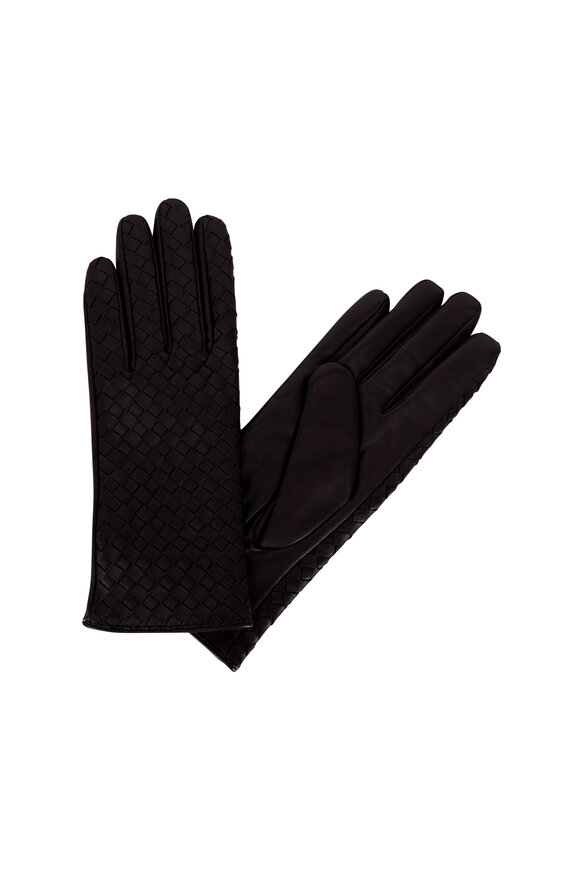 Viktoria Stass Black Leather & Cashmere Gloves