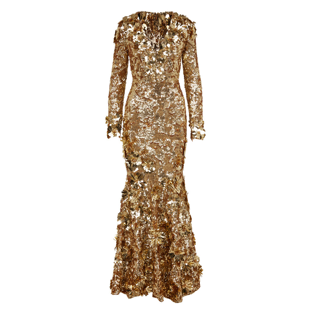 green emerald velvet dress Mermaid Long Sleeve Rose Gold Sequin Dress main image 1
