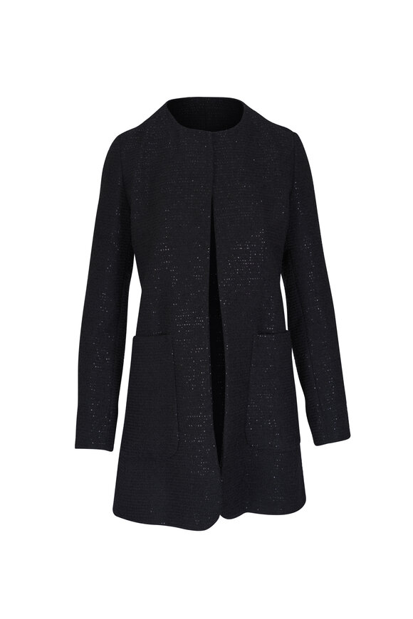 Kiton Black Sparkle Wool Topper