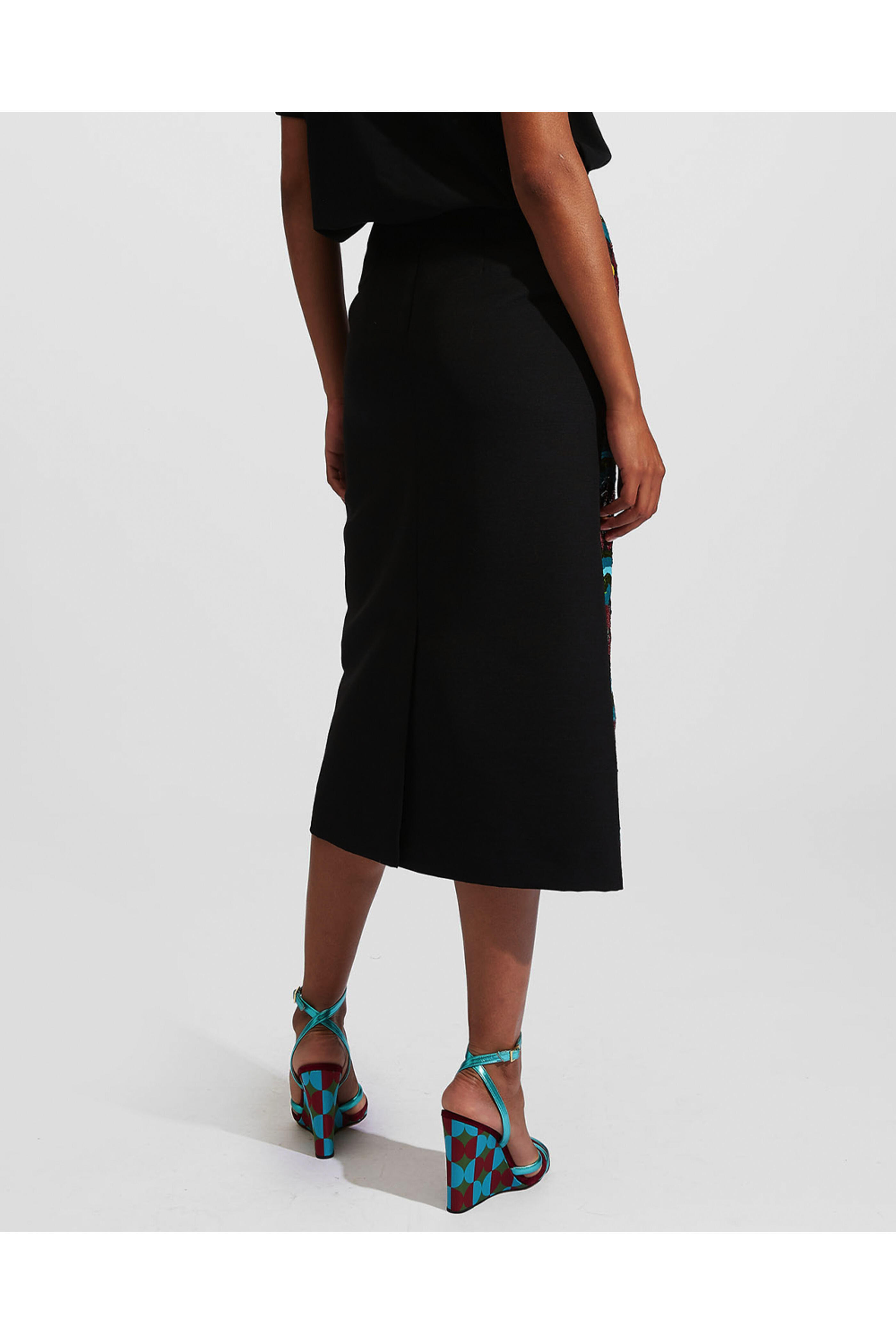 La DoubleJ - Unita Nero Sequin Pencil Skirt | Mitchell Stores