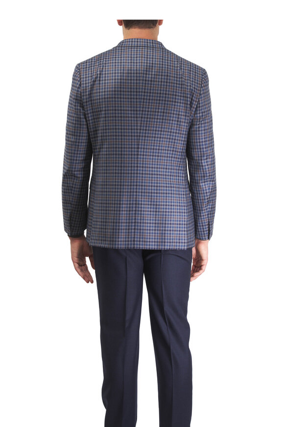 Brioni Gray, Navy & Brown Check Wool Sportcoat - view 3