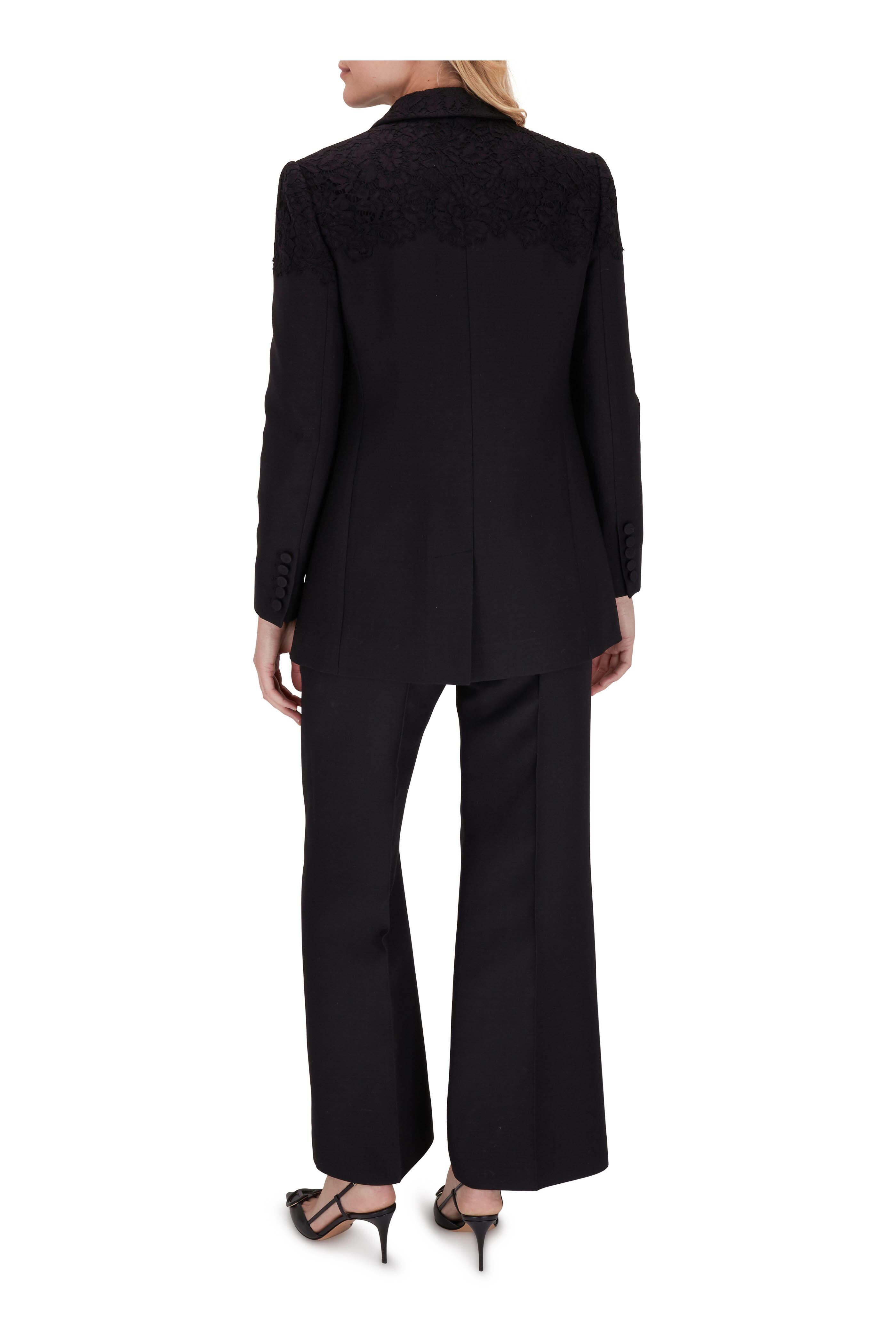 Valentino Garavani - V-Sling Black Grained Leather Small Shoulder Bag