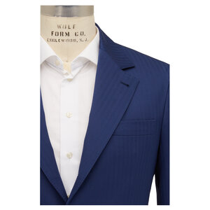 Brunello Cucinelli - Solaro Navy Cotton Pinstriped Suit