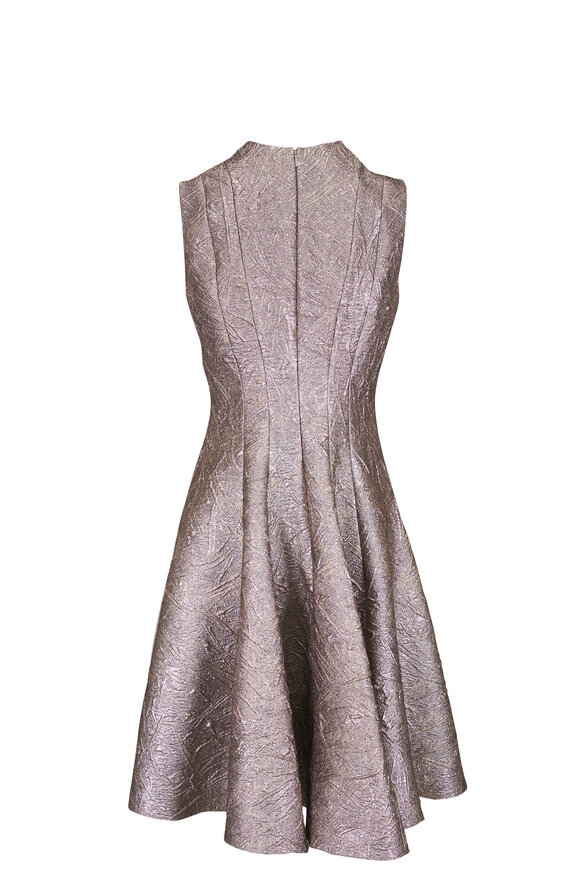 Olivine Gabbro - Fit & Flare Metallic Knee Length Dress