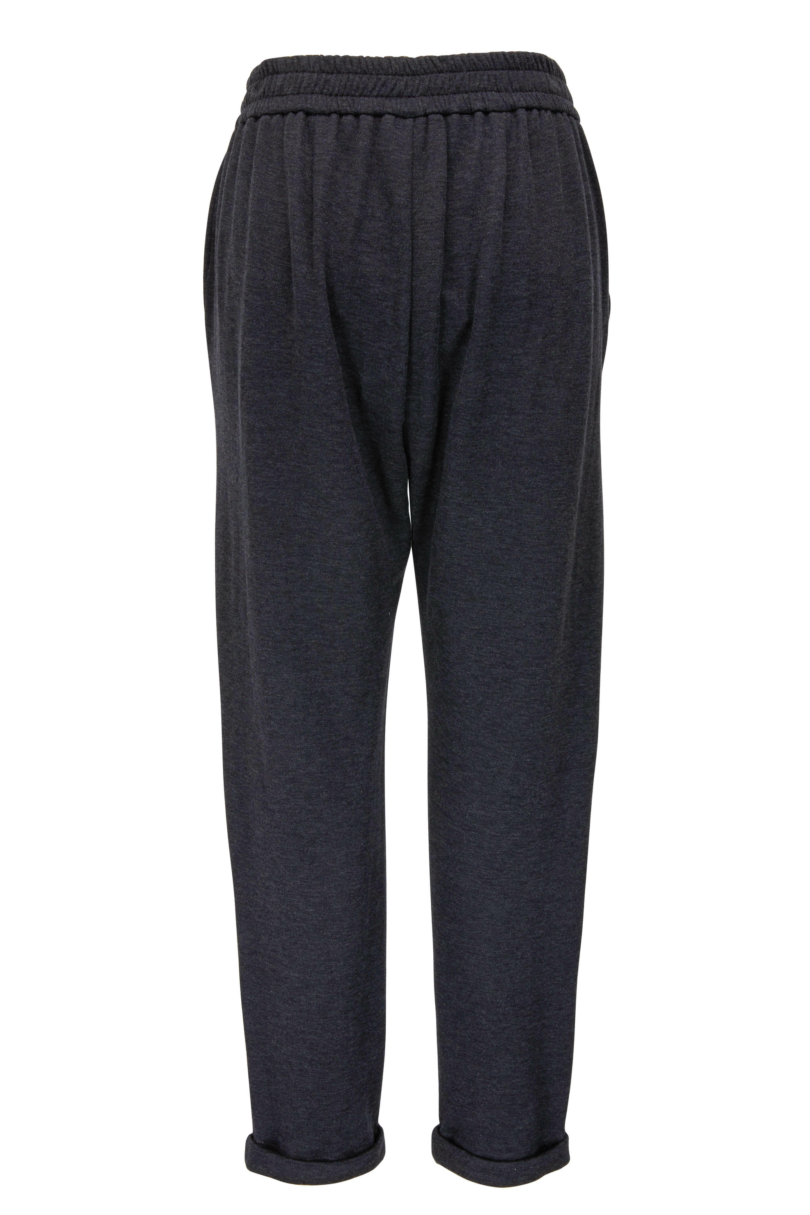 Brunello Cucinelli - Anthracite Cotton & Silk Drawstring Spa Pant