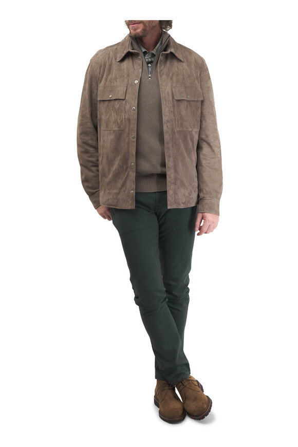 Agnona - Taupe Suede Overshirt