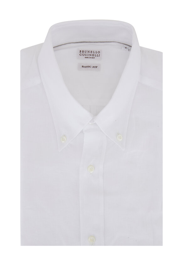 Brunello Cucinelli - White Linen Sport Shirt