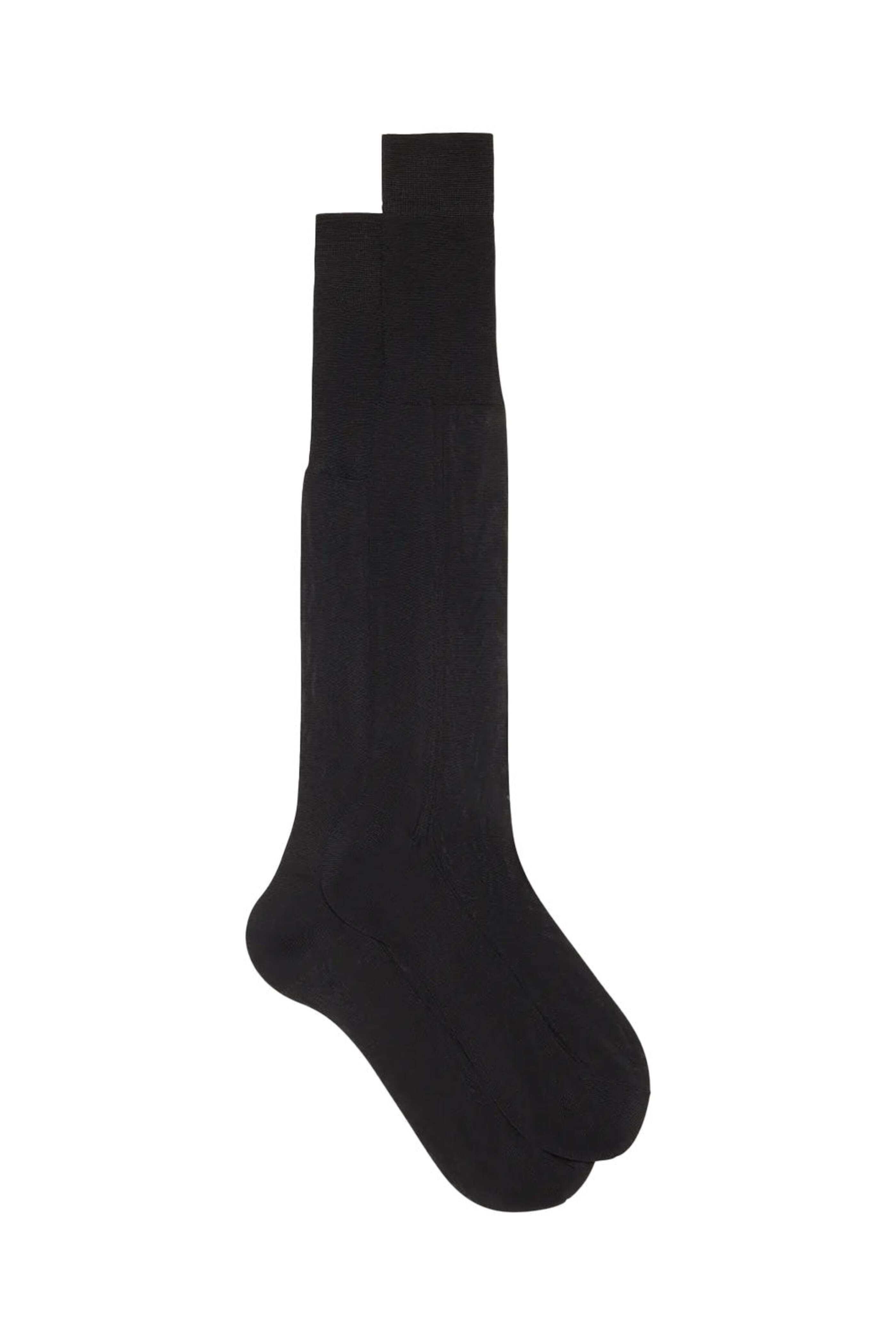 Bresciani srl - Silk Over the Calf Socks in Black