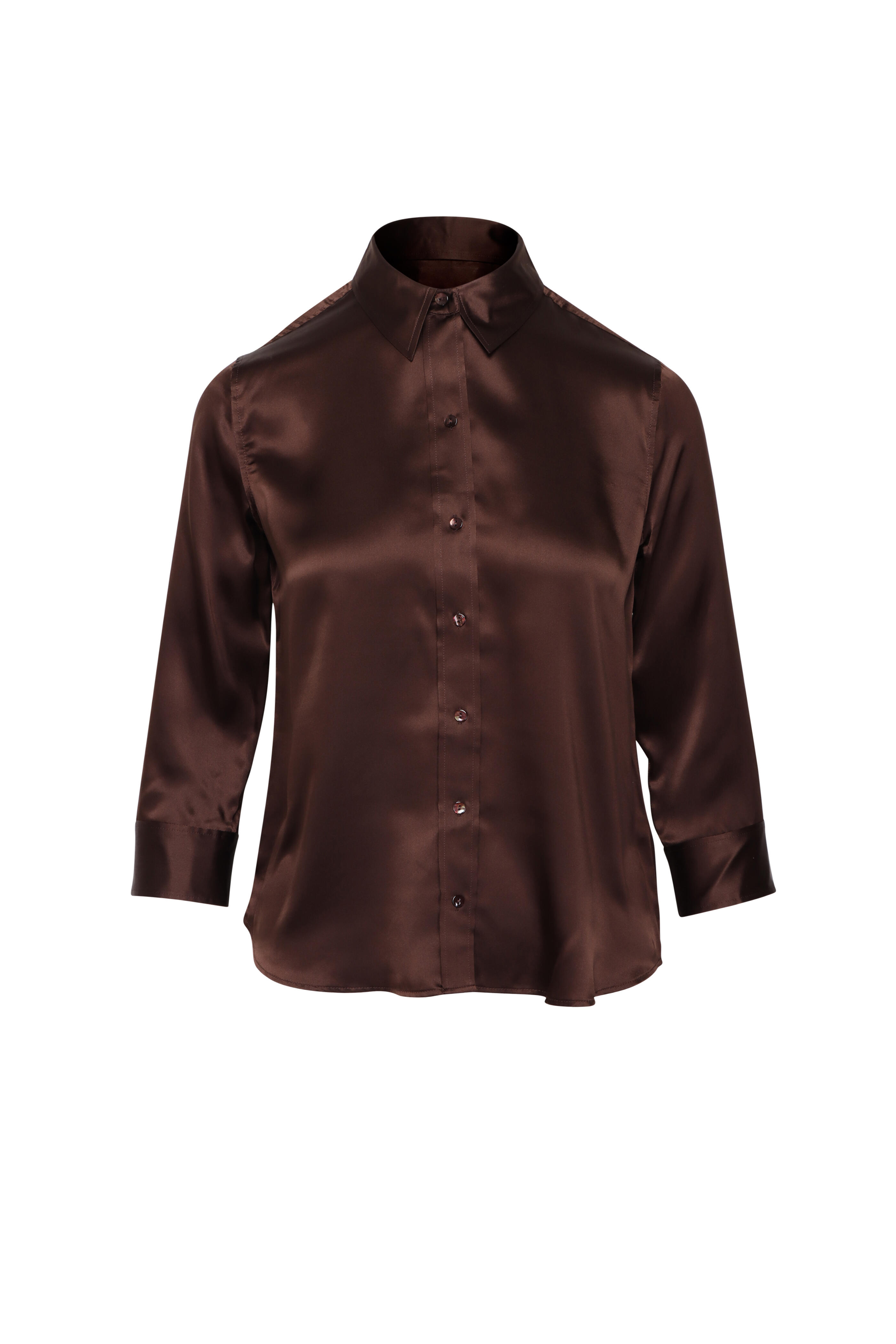 L'Agence - Dani Coffee Bean Button Up Shirt