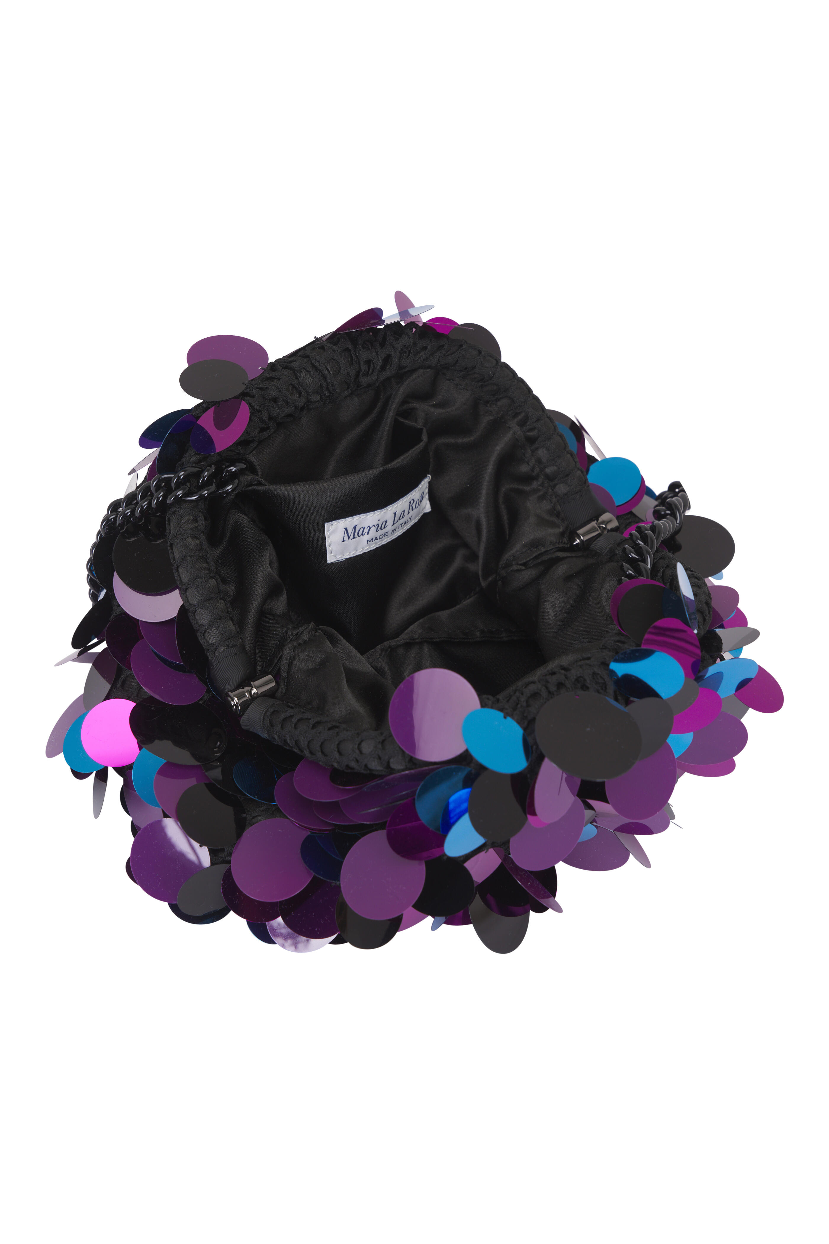 Maria La Rosa - Carnival Mini Game Violet Maxi Sequin Clutch